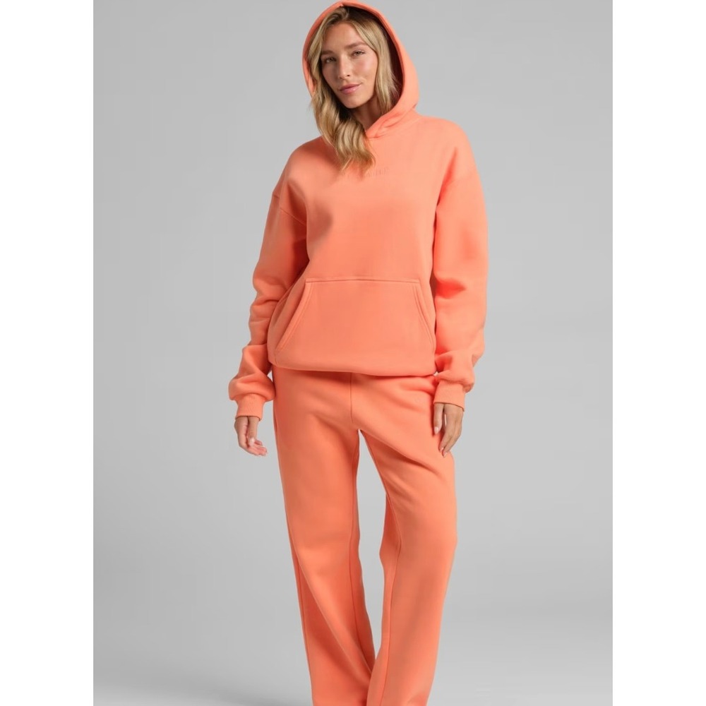 Comfrt Signature Fit Bundle Hoodie and Sweatpants Set in Coral sz S